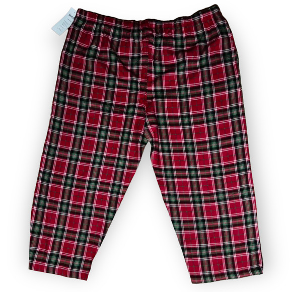 Beverly Rock Women's Red & Green Plaid Flannel Pajama Pants, Lounge Pants Sz 4X - Picture 2 of 9